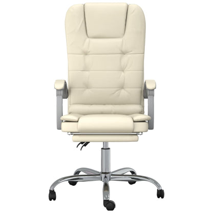 Poltrona da Ufficio Massaggiante Reclinabile Crema Similpelle