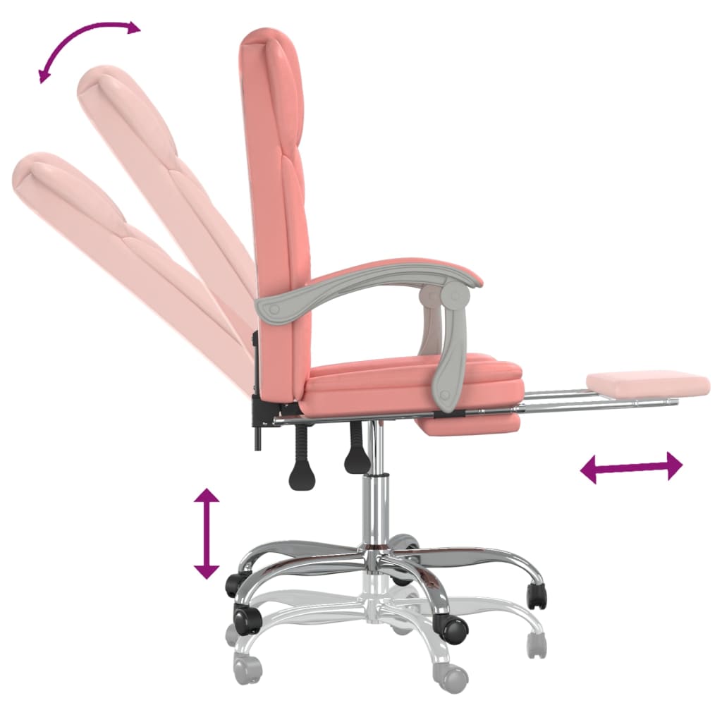 Poltrona da Ufficio Reclinabile Rosa in Similpelle - homemem39