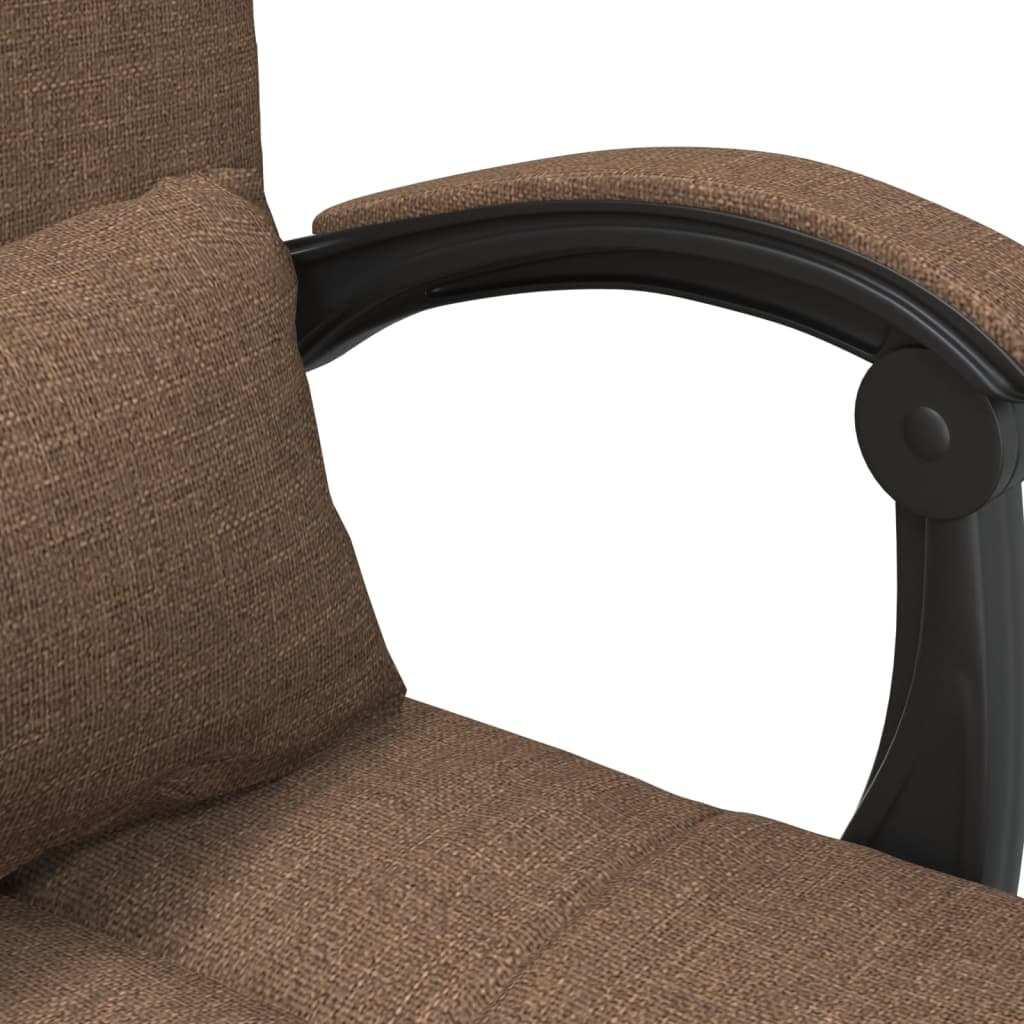 Sedia da Ufficio Massaggio Reclinabile Marrone in Tessuto