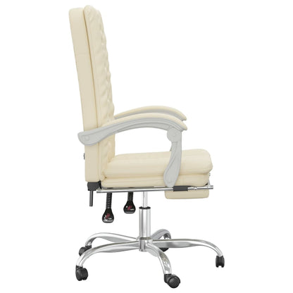 Poltrona da Ufficio Reclinabile Crema in Similpelle | homemem39