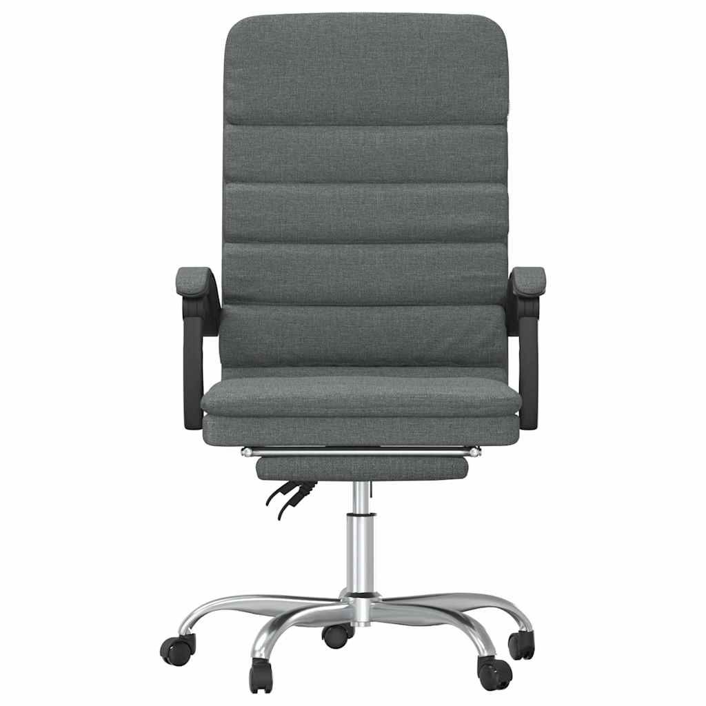 Sedia da Ufficio Massaggio Reclinabile Grigio Scuro in Tessuto