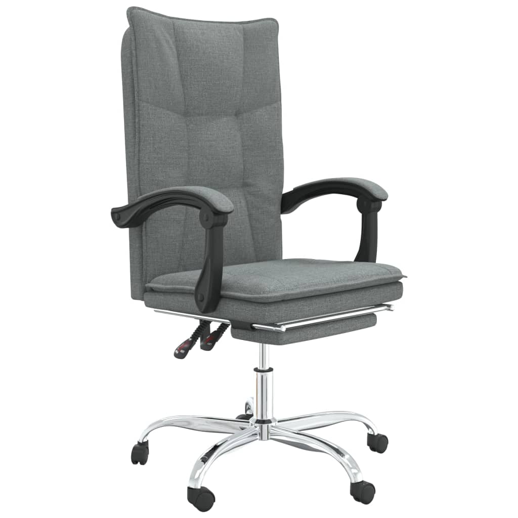 Sedia da Ufficio Reclinabile Grigio Scuro in Tessuto