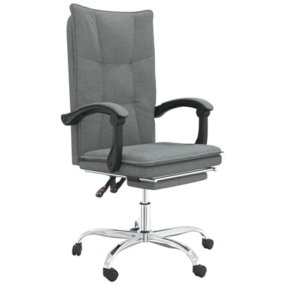 Sedia da Ufficio Reclinabile Grigio Scuro in Tessuto