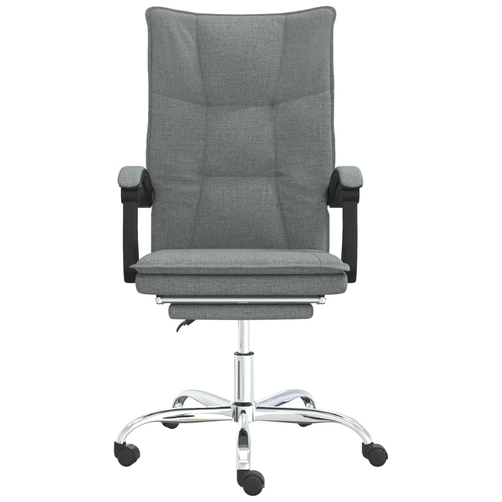 Sedia da Ufficio Reclinabile Grigio Scuro in Tessuto