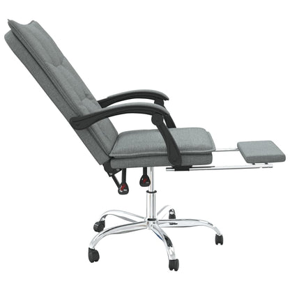 Sedia da Ufficio Reclinabile Grigio Scuro in Tessuto