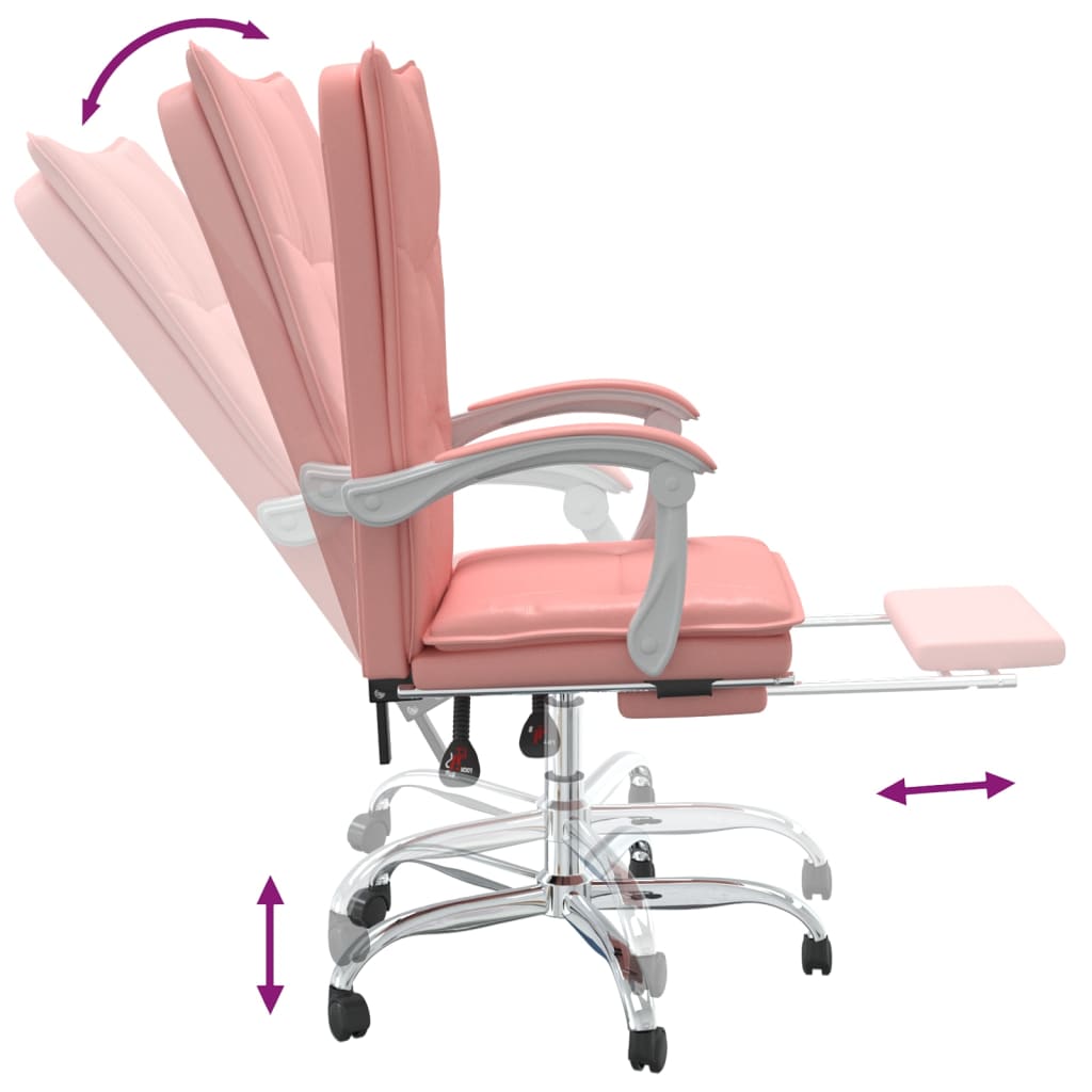 Poltrona da Ufficio Reclinabile Rosa in Similpelle - homemem39