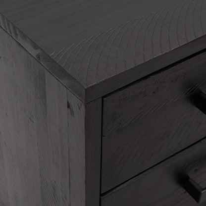 Comodino Nero 40x30x55 cm Legno Massello di Pino Riciclato | homemem39