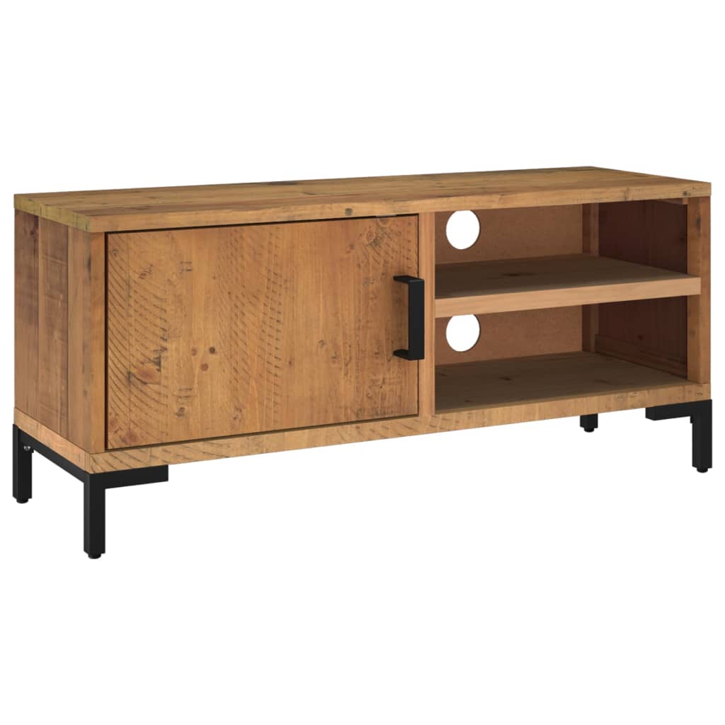 Mobile TV Marrone 90x30x40 cm in Legno Massello di Pino | homemem39