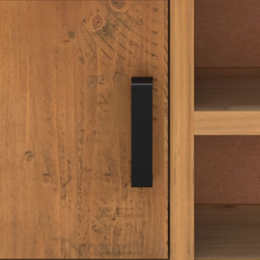 Mobile TV Marrone 90x30x40 cm in Legno Massello di Pino | homemem39