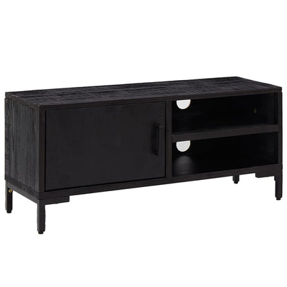 Mobile TV Nero 90x30x40 cm in Legno Massello di Pino - homemem39
