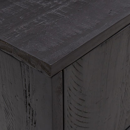 Mobile TV Nero 110x35x48 cm in Legno Massello di Pino - homemem39