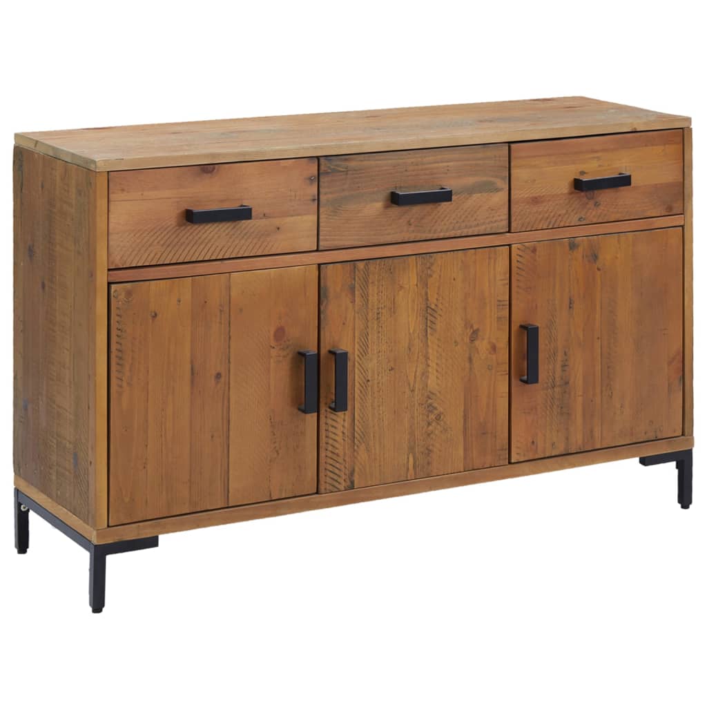 Credenza Marrone 110x35x70 cm in Legno Massello di Pino - homemem39