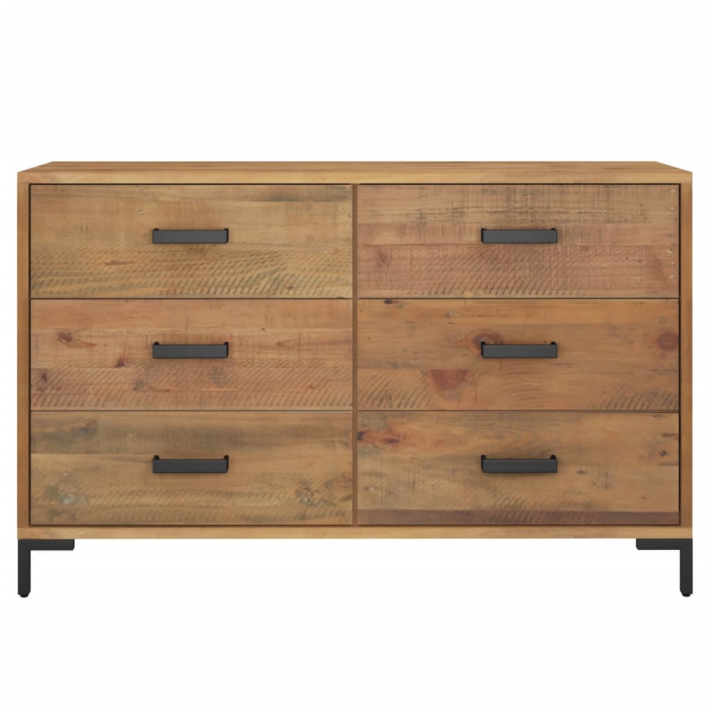 Credenza Marrone 110x35x70 cm in Legno Massello di Pino - homemem39