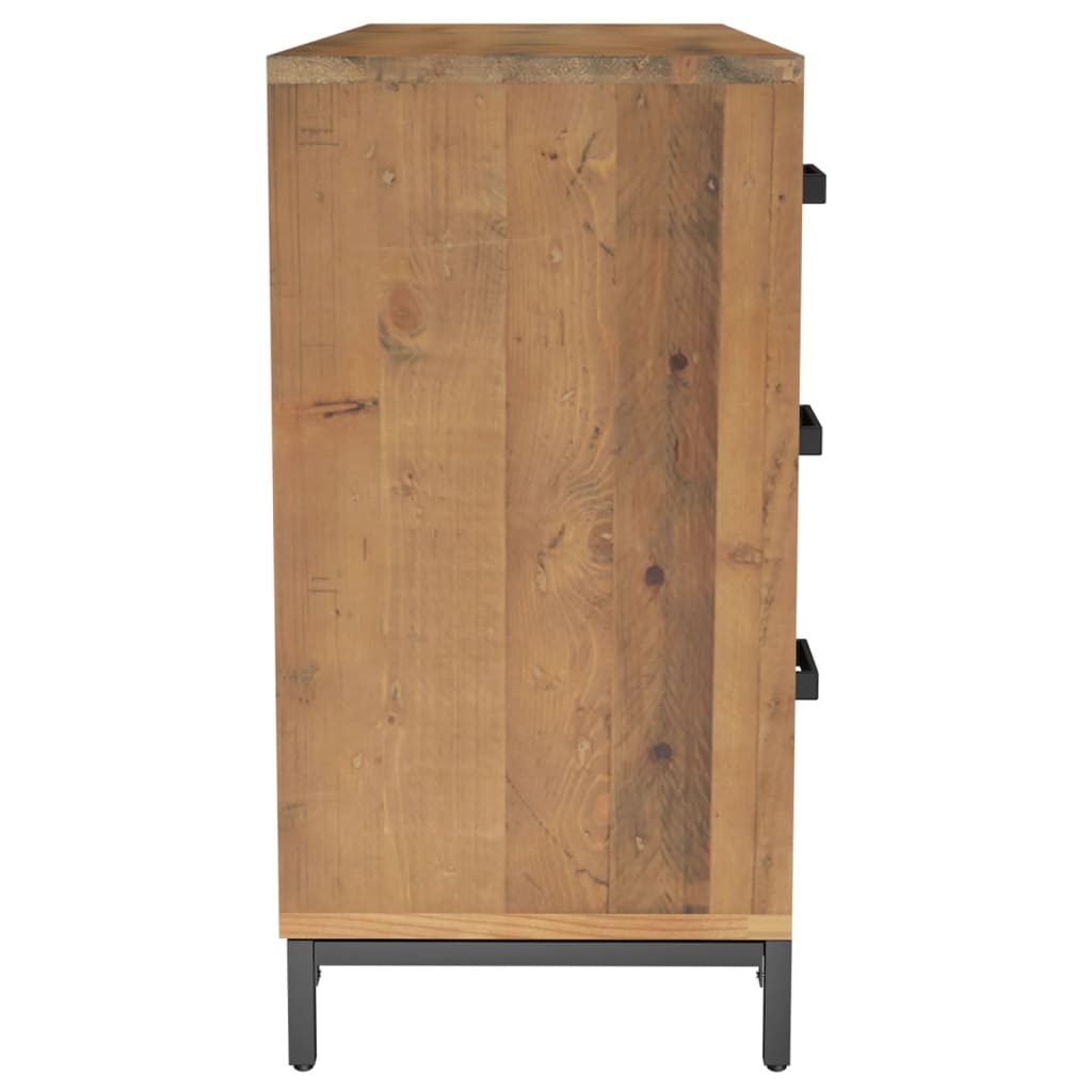 Credenza Marrone 110x35x70 cm in Legno Massello di Pino - homemem39
