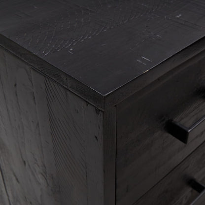 Cassettiera Nera 75x35x70 cm in Legno Massello di Pino - homemem39