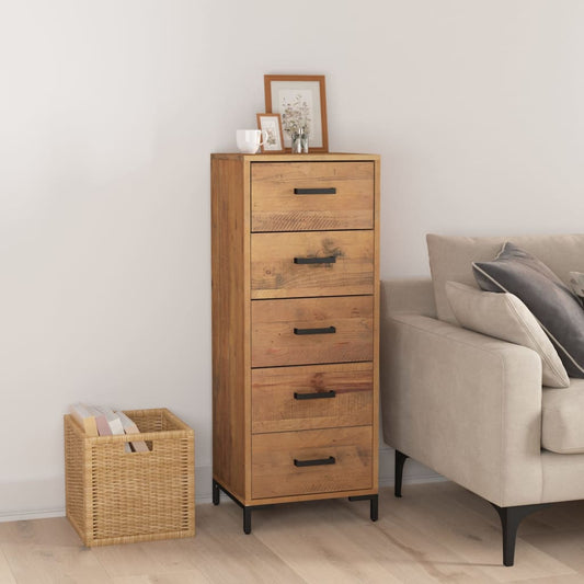 Cassettiera 42x35x110 cm in Legno Massello di Pino | homemem39