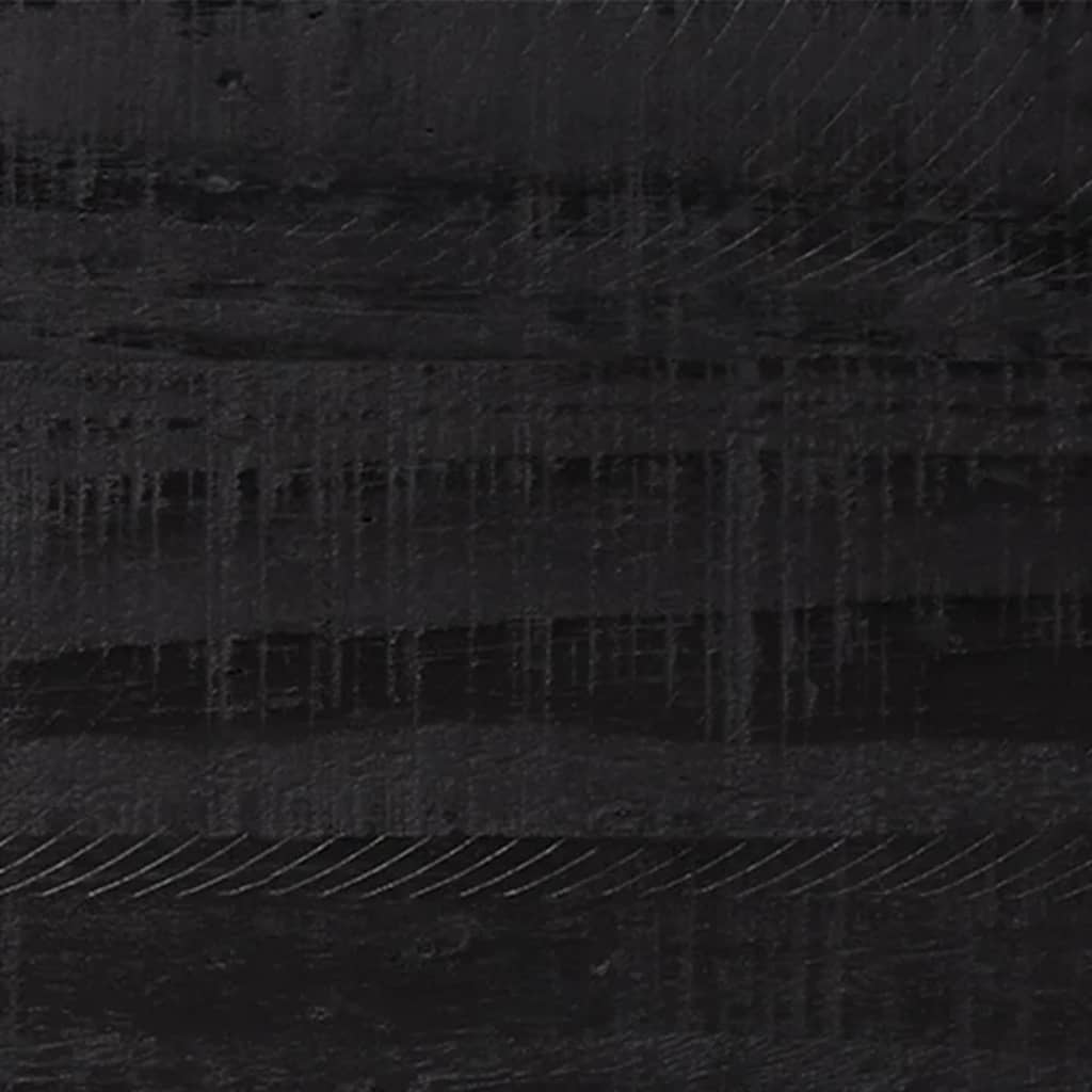 Cassettiera Nera 42x35x110 cm in Legno Massello di Pino - homemem39