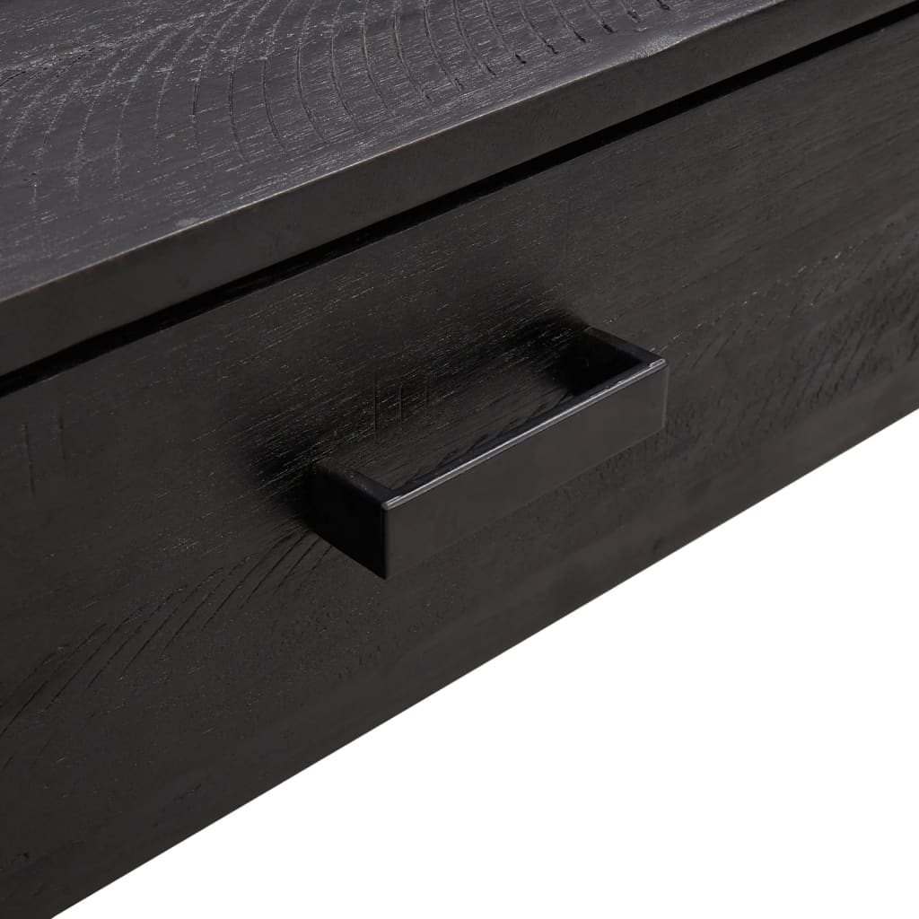 Tavolino da Salotto Nero 90x50x35 cm in Legno Massello di Pino | homemem39