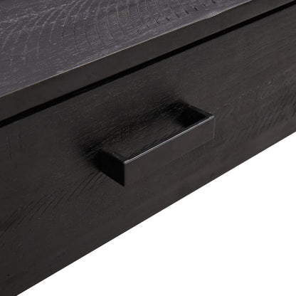 Tavolino da Salotto Nero 90x50x35 cm in Legno Massello di Pino | homemem39
