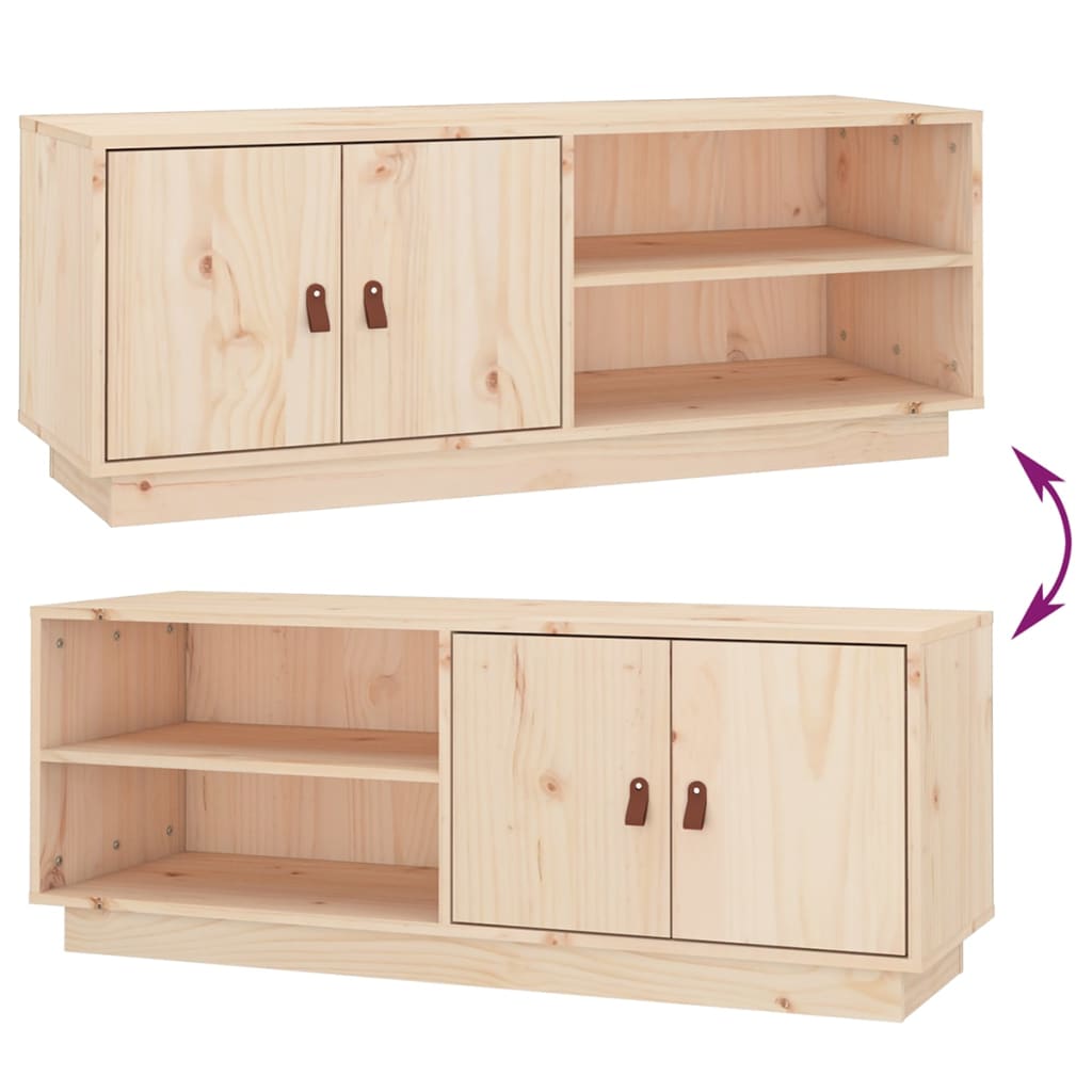 Mobile Porta TV 105x34x40 cm in Legno Massello di Pino - homemem39