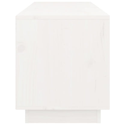 Mobile Porta TV Bianco 105x34x40 cm in Legno Massello di Pino