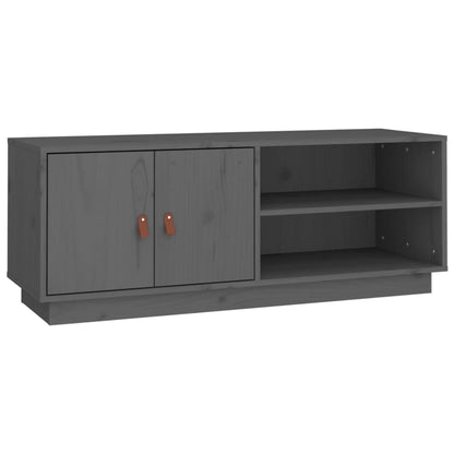 Mobile Porta TV Grigio 105x34x40 cm in Legno Massello di Pino - homemem39