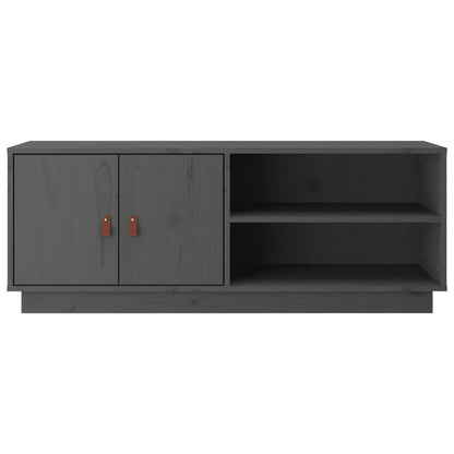 Mobile Porta TV Grigio 105x34x40 cm in Legno Massello di Pino - homemem39
