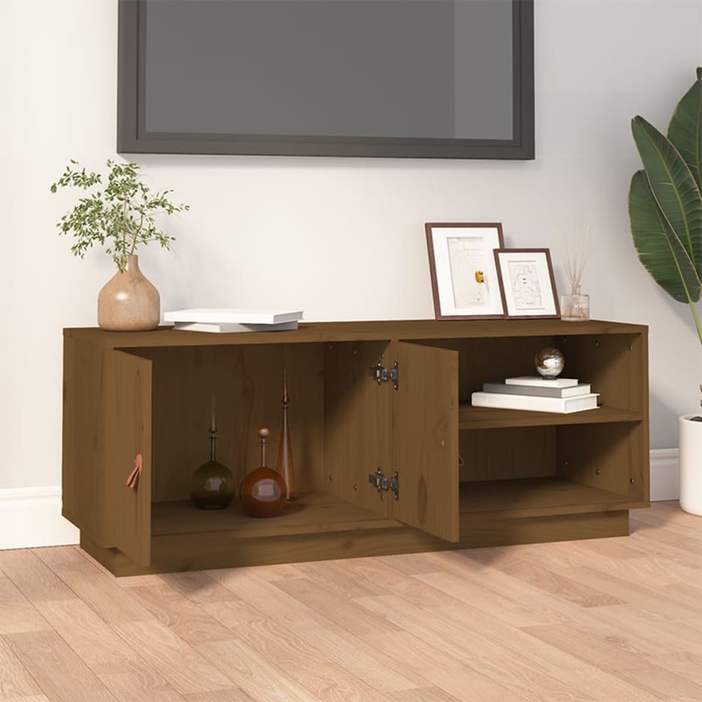Mobile Porta TV ambra 105x34x40 cm in Legno Massello di Pino - homemem39