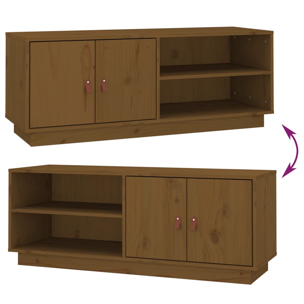 Mobile Porta TV ambra 105x34x40 cm in Legno Massello di Pino - homemem39