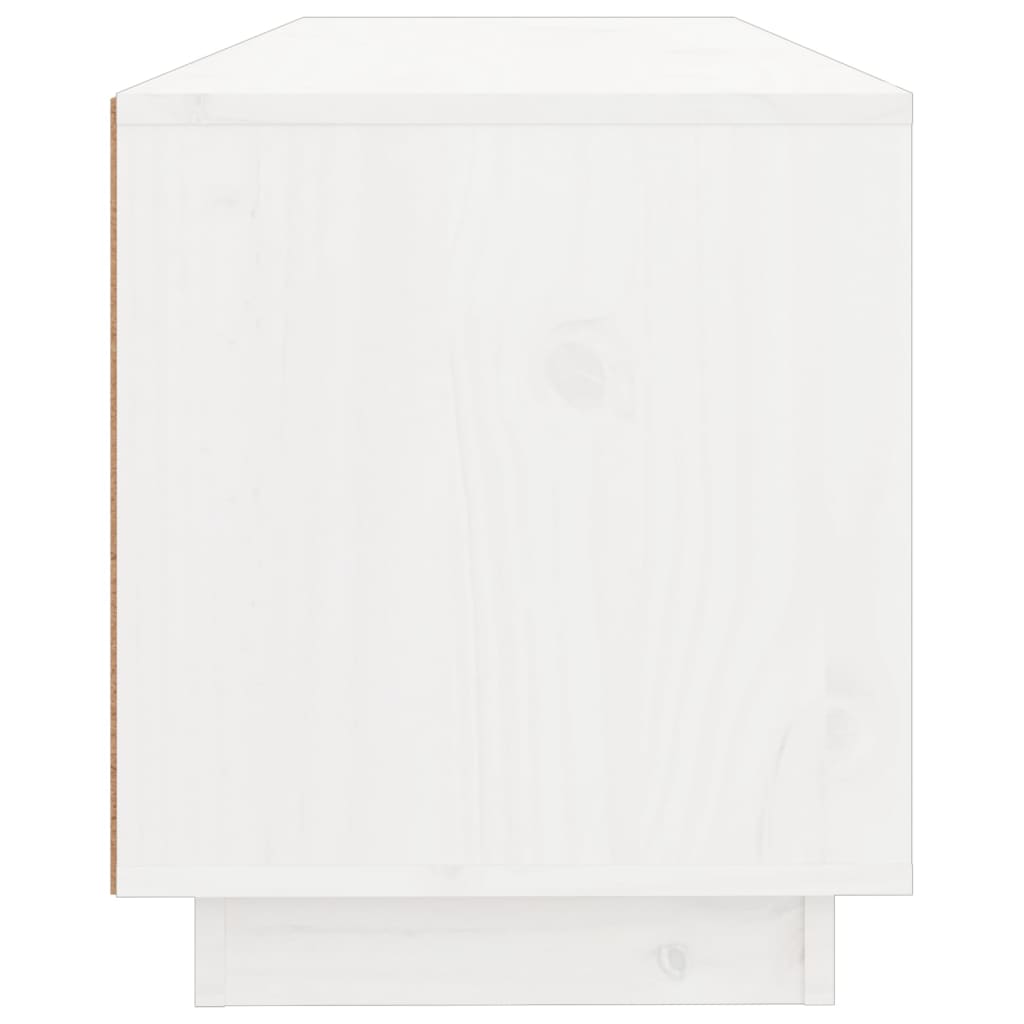Mobile Porta TV Bianco 100x34x40 cm in Legno Massello di Pino - homemem39