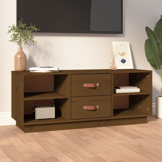 Mobile Porta TV Ambra 100x34x40 cm in Legno Massello di Pino - homemem39