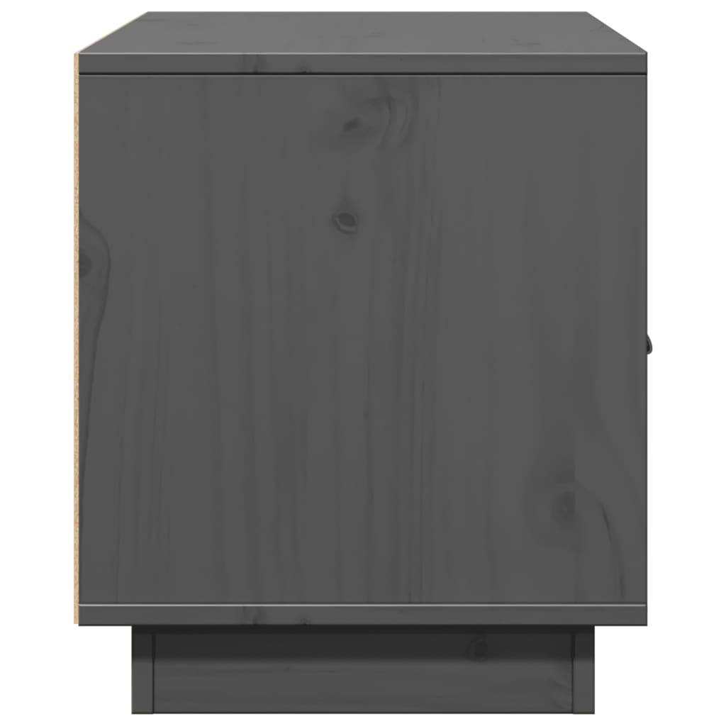 Mobile Porta TV Grigio 80x34x40 cm in Legno Massello di Pino - homemem39