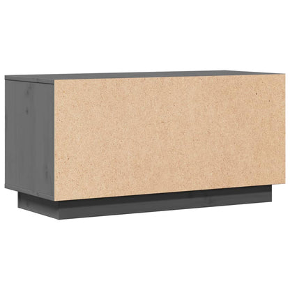 Mobile Porta TV Grigio 80x34x40 cm in Legno Massello di Pino - homemem39