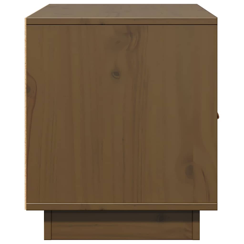 Mobile Porta TV Ambrato 80x34x40 cm in Legno Massello di Pino