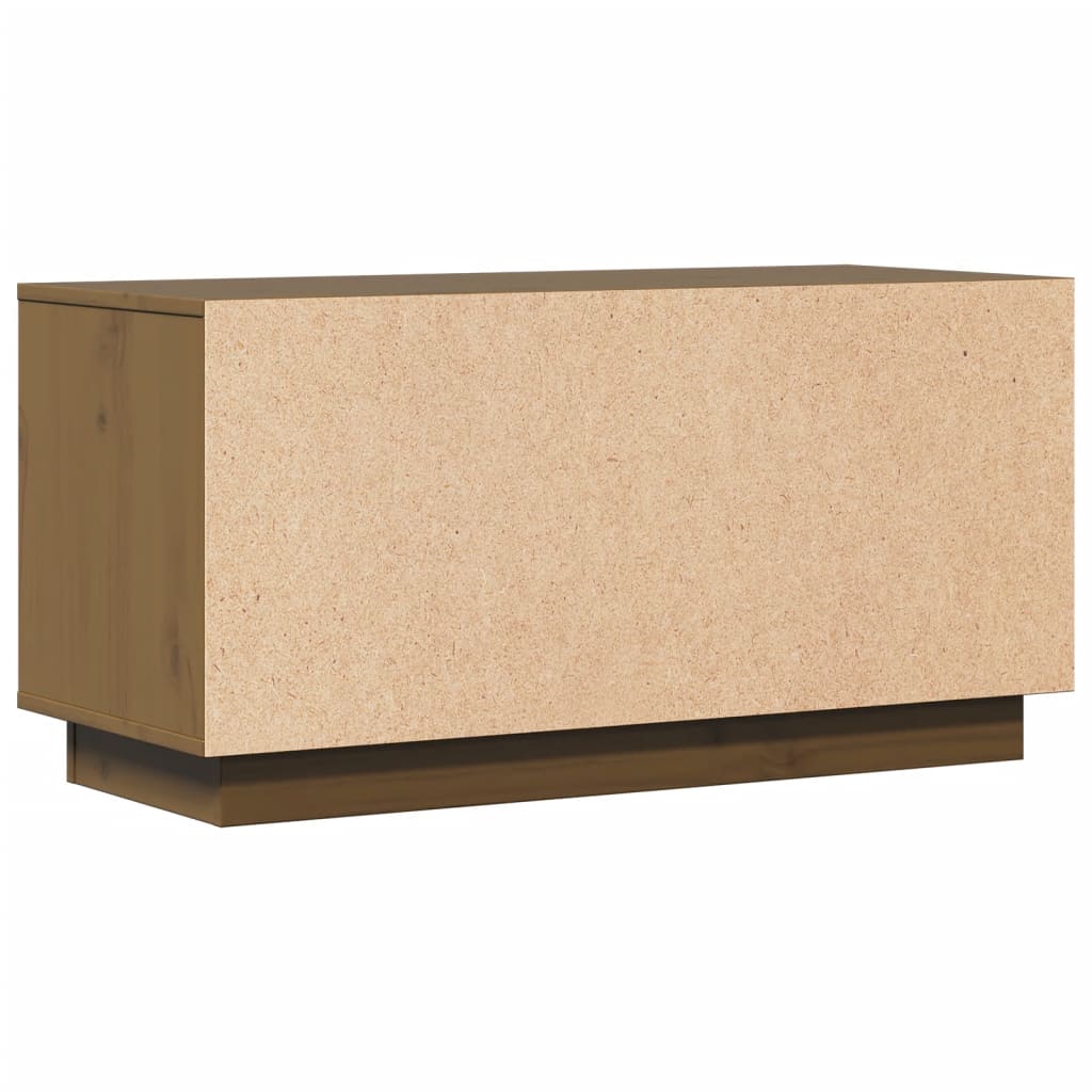 Mobile Porta TV Ambrato 80x34x40 cm in Legno Massello di Pino - homemem39