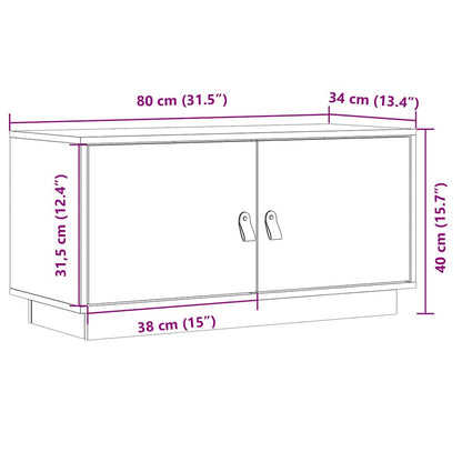 Mobile Porta TV Ambrato 80x34x40 cm in Legno Massello di Pino