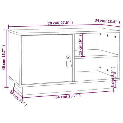 Mobile Porta TV 70x34x40 cm in Legno Massello di Pino