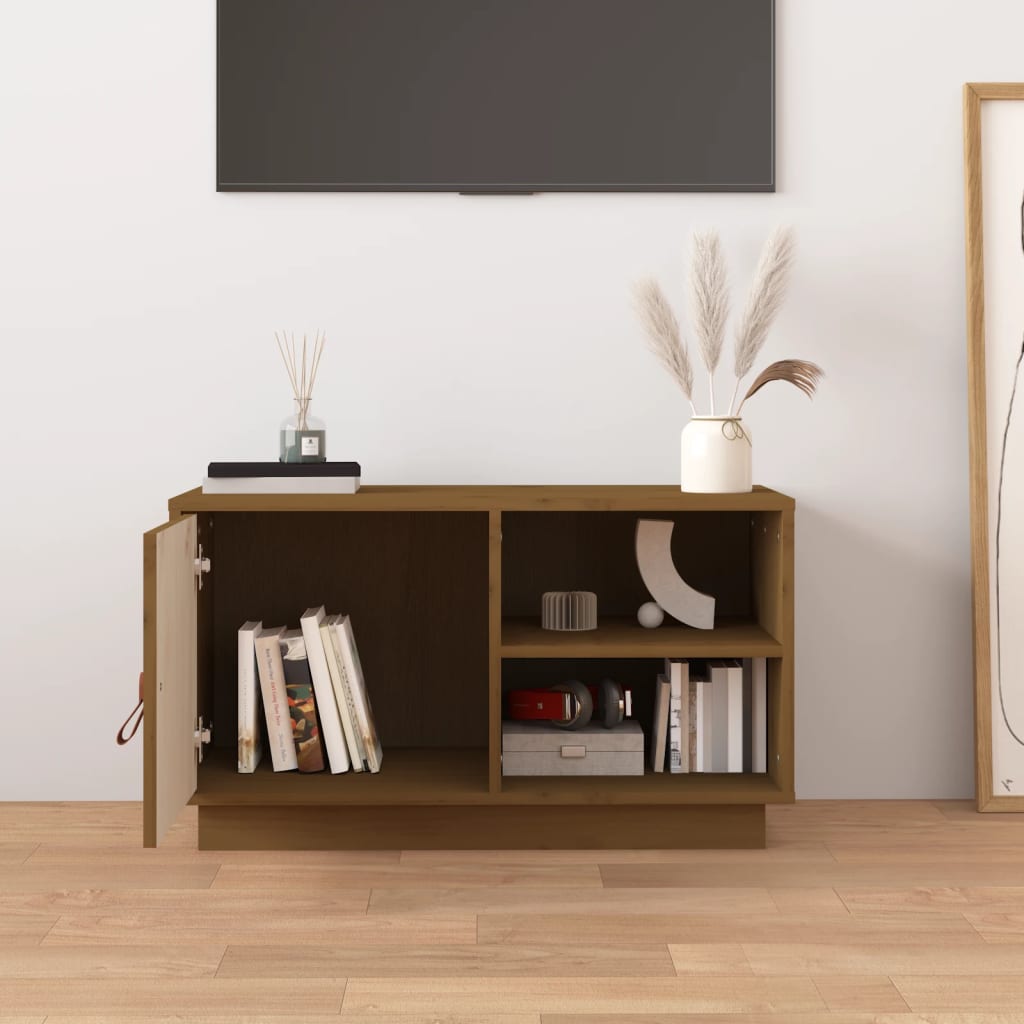 Mobile Porta TV ambra 70x34x40 cm in Legno Massello di Pino - homemem39