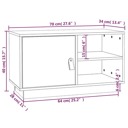 Mobile Porta TV ambra 70x34x40 cm in Legno Massello di Pino - homemem39