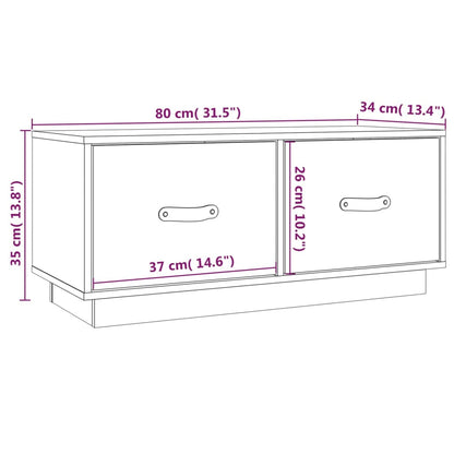Mobile Porta TV Grigio 80x34x35 cm in Legno Massello di Pino - homemem39