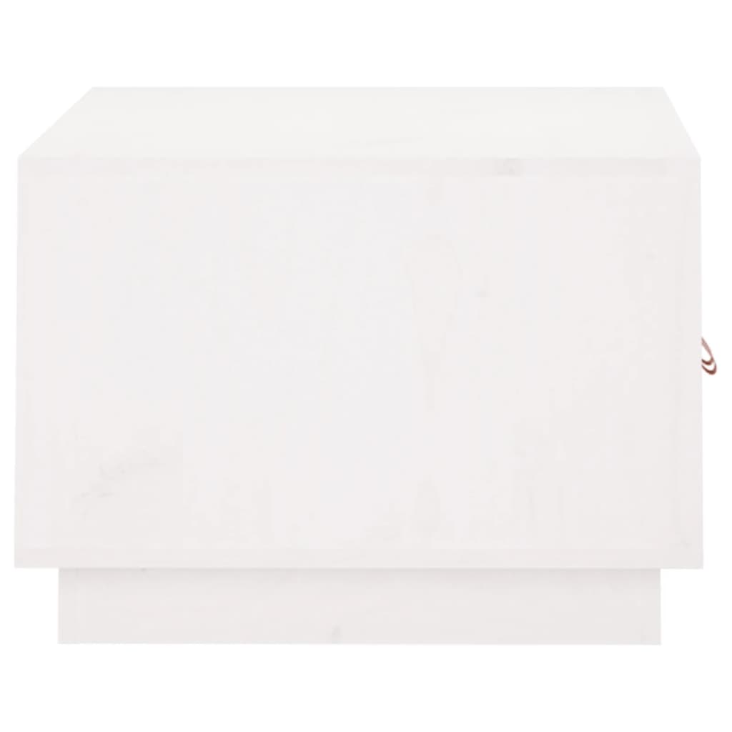 Tavolino da Salotto Bianco 80x50x35cm in Legno Massello di Pino | homemem39