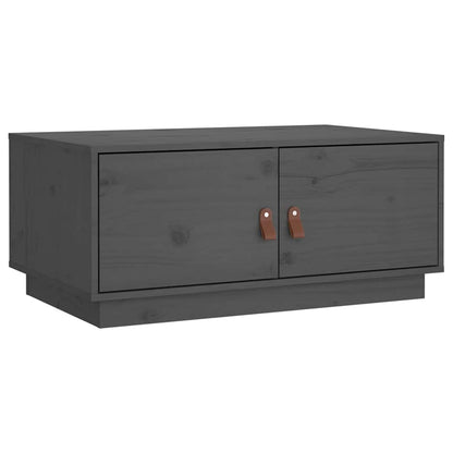 Tavolino da Salotto Grigio 80x50x35cm in Legno Massello di Pino | homemem39