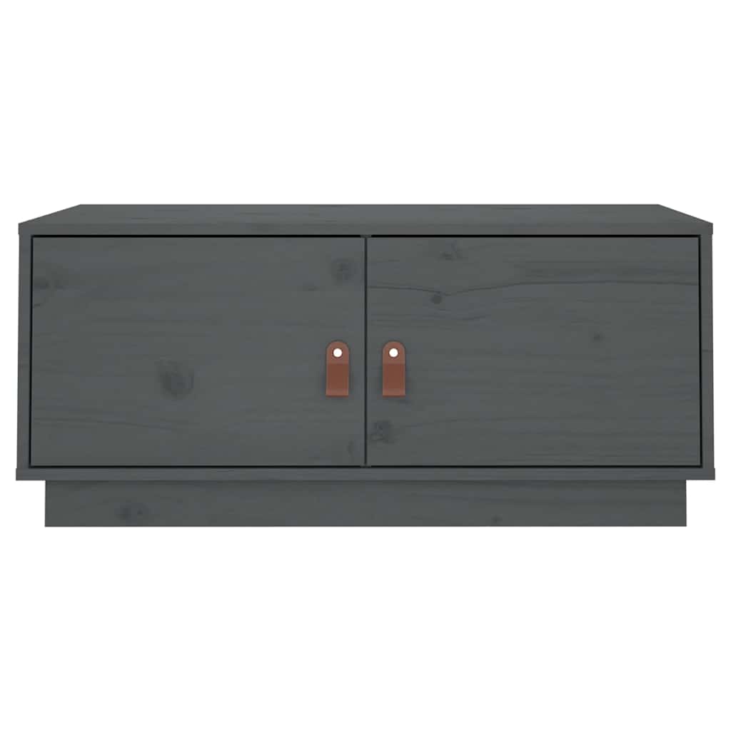 Tavolino da Salotto Grigio 80x50x35cm in Legno Massello di Pino | homemem39
