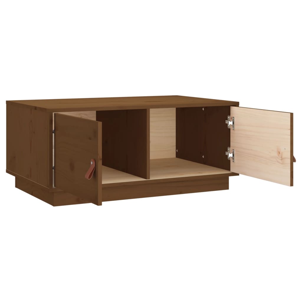 Tavolino da Salotto ambra 80x50x35 cm in Legno Massello di Pino | homemem39