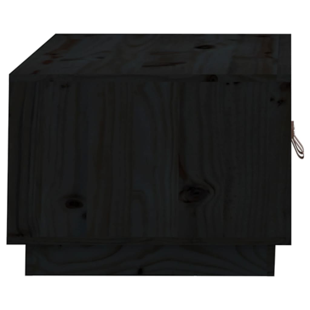 Tavolino da Salotto Nero 80x50x35 cm in Legno Massello di Pino | homemem39