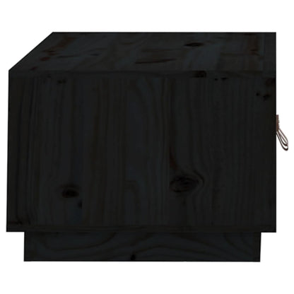 Tavolino da Salotto Nero 80x50x35 cm in Legno Massello di Pino | homemem39
