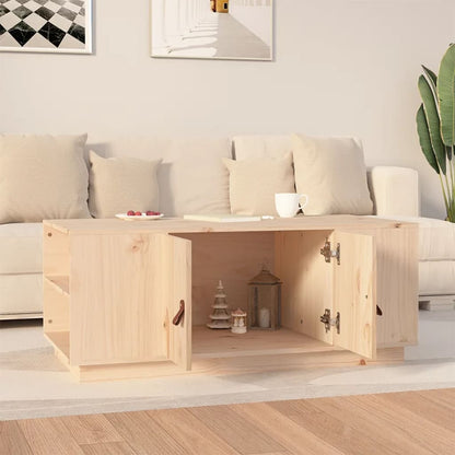 Tavolino da Salotto 100x50x41 cm in Legno Massello di Pino | homemem39