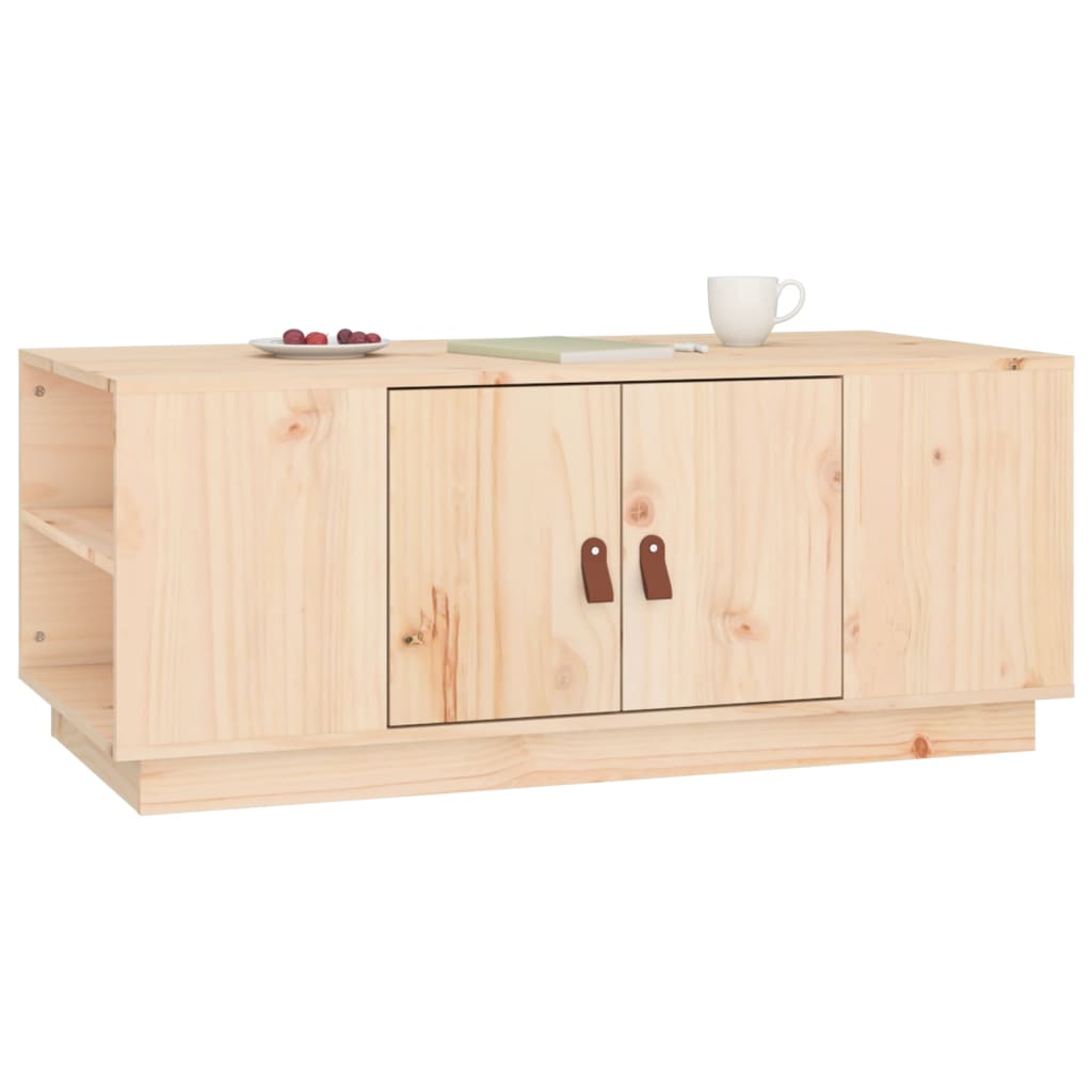 Tavolino da Salotto 100x50x41 cm in Legno Massello di Pino | homemem39