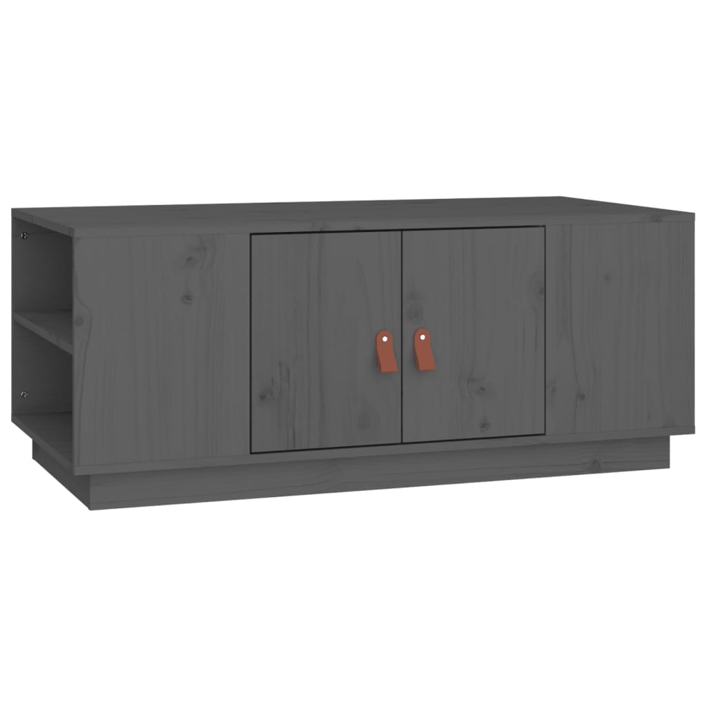 Tavolino da Salotto Grigio 100x50x41 cm Legno Massello di Pino | homemem39