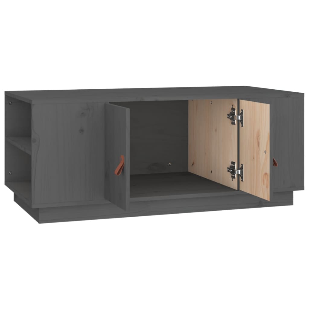 Tavolino da Salotto Grigio 100x50x41 cm Legno Massello di Pino | homemem39
